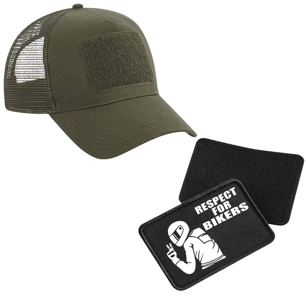 Schildkappe mit Respect for Bikers Patch