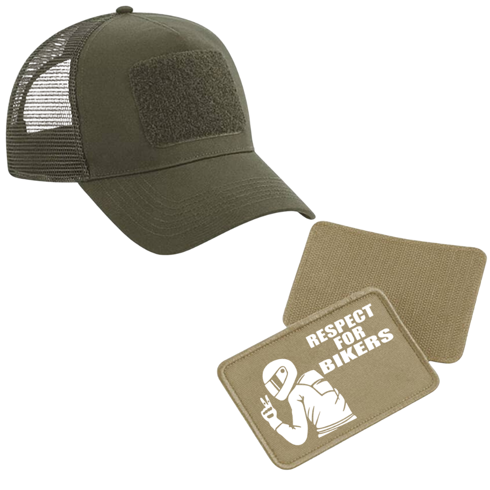 Schildkappe mit Respect for Bikers Patch