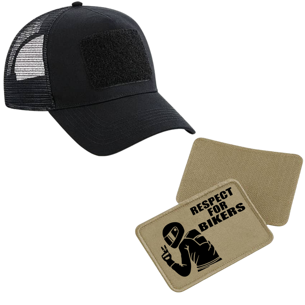 Schildkappe mit Respect for Bikers Patch