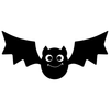 bat with a laughing face